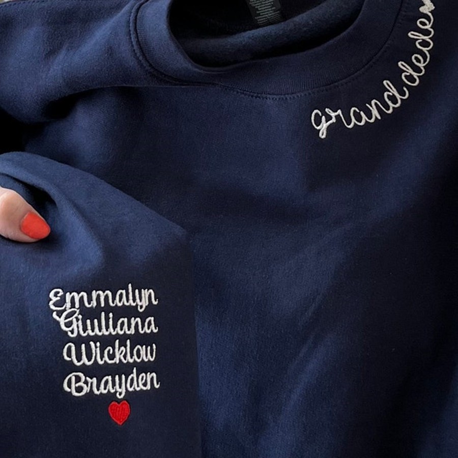 Custom Mama Embroidered Sweatshirt Hoodie with Kids Names For Mother's Day Gift Ideas