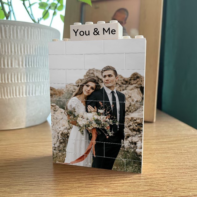 Personalized Photo Block Puzzle Building Brick Anniversary Valentine's Day Gift Ideas