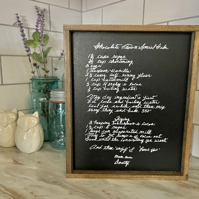 Custom Family Handwritten Recipe Wood Sign Keepsake Christmas Gift Ideas