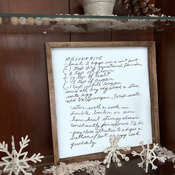 Custom Family Handwritten Recipe Wood Sign Keepsake Christmas Gift Ideas