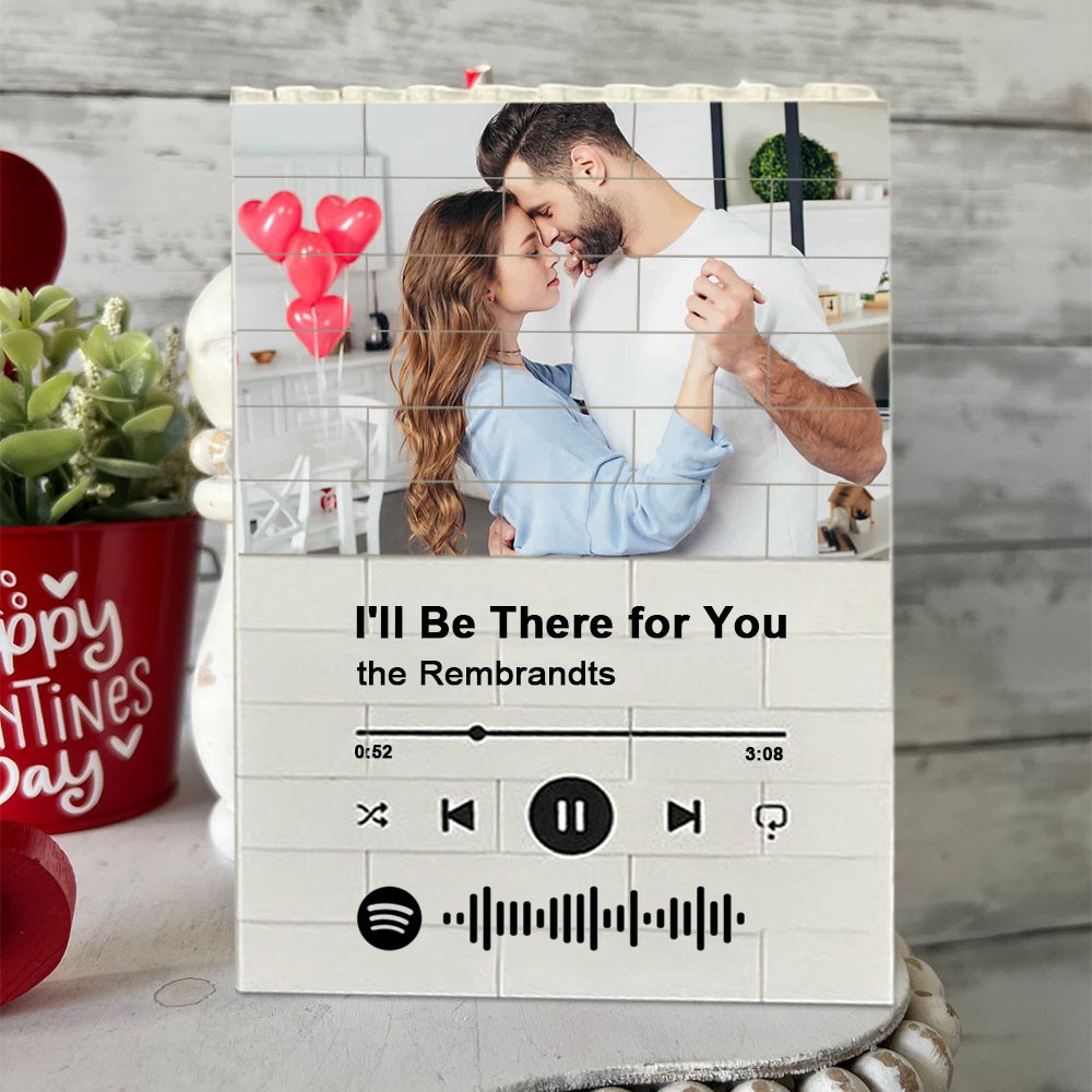 Custom Music Photo Puzzle Block For Soulmate Valentine's Day Anniversary Gift Ideas