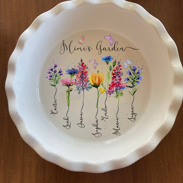 Custom Birth Flower Tray With Kids Name Mimi's Garden Mother's Day Christmas Gift Ideas