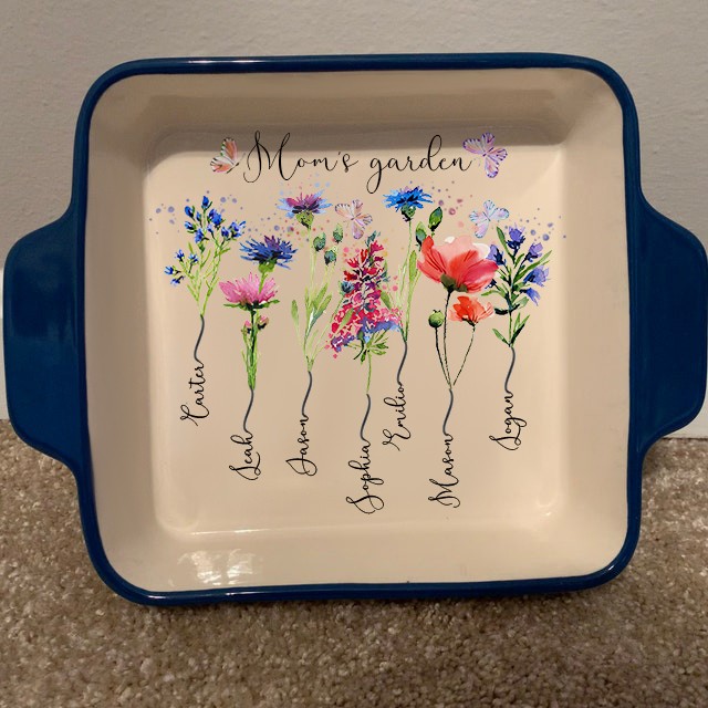 Custom Birth Flower Tray With Kids Name Mum's Garden Mother's Day Christmas Gift Ideas