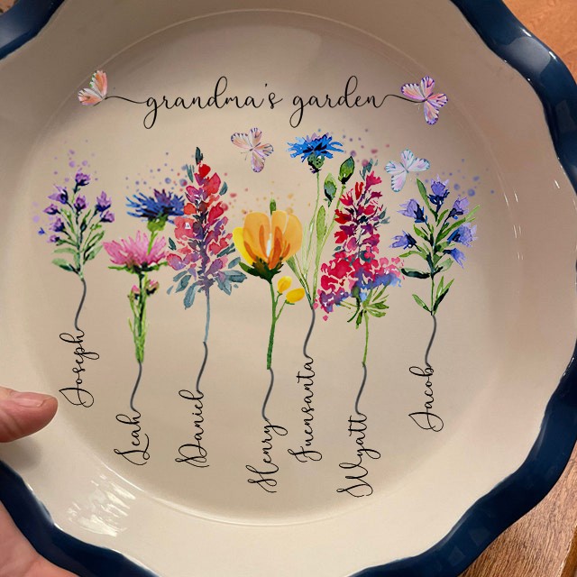 Custom Birth Flower Tray With Grandkids Name Grandma's Garden Mother's Day Christmas Gift Ideas