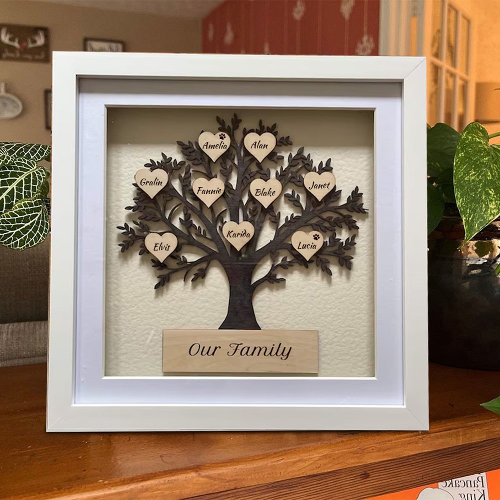 Custom Family Tree Frame With Names Home Decor Christmas Gift For Mum Grandma