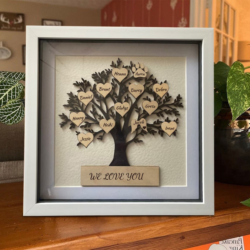 Custom Family Tree Frame With Names Home Decor Christmas Gift For Mom Grandma