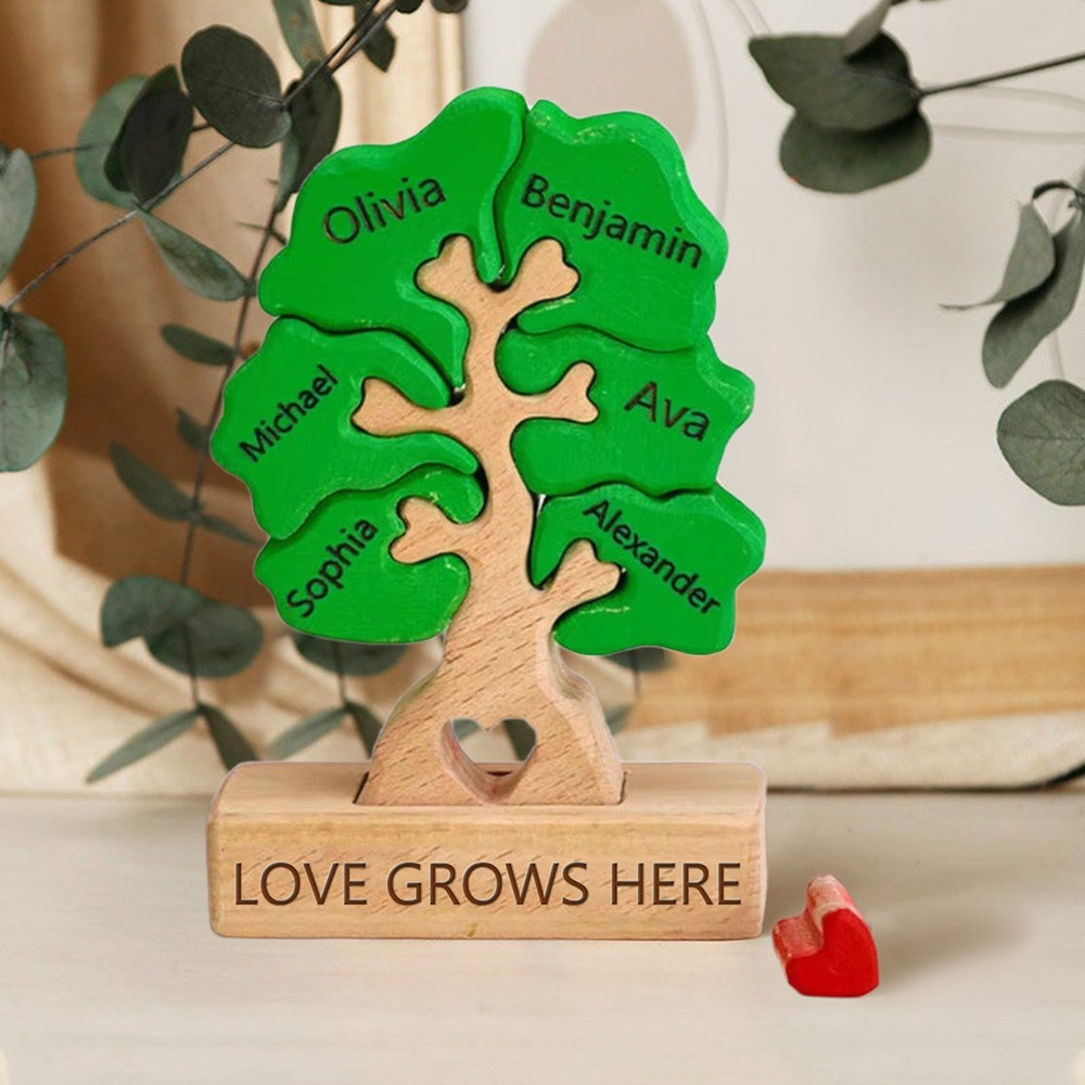 Personalized Wooden Tree Family Puzzle Home Decor Keepsake Gift For Christmas