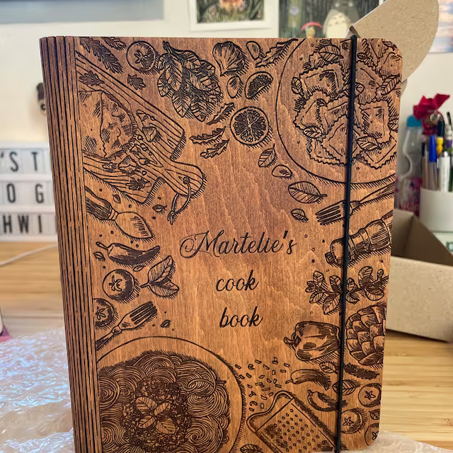 Custom Family Wooden Recipe Book For Mum Grandma Christmas Day Gift Ideas