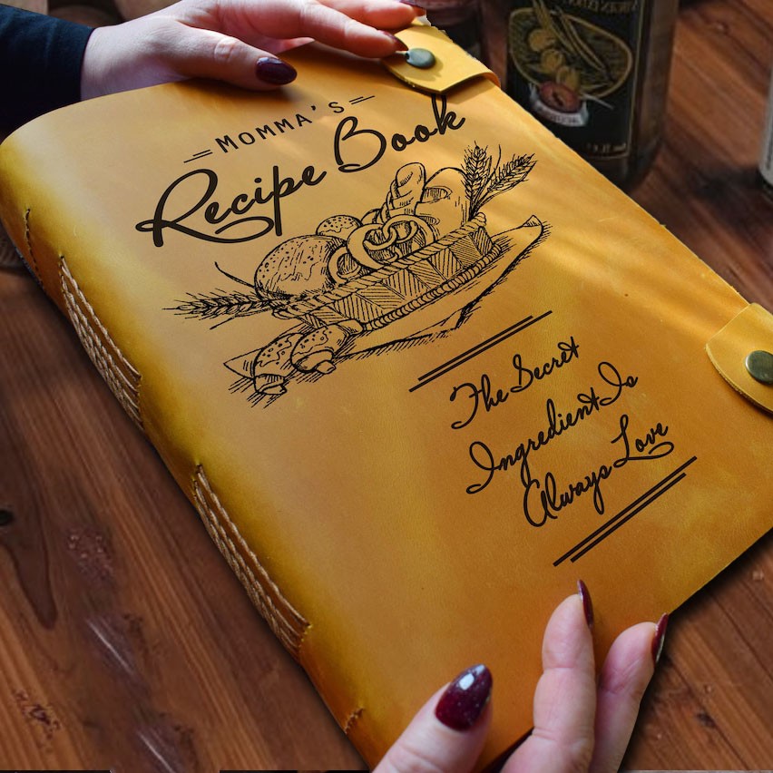 Personalized Family Heirloom Leather Recipe Cook Book For Mom Grandma Christmas Anniversary Gift Ideas