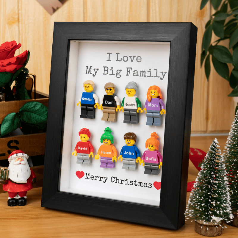 Personalised Little Family Name Figures With Frame For Christmas Gift Ideas