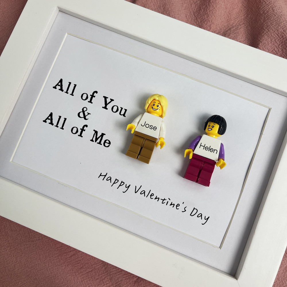 Custom Name Tiny Figure With Frame For Him Valentine's Day Gift Ideas