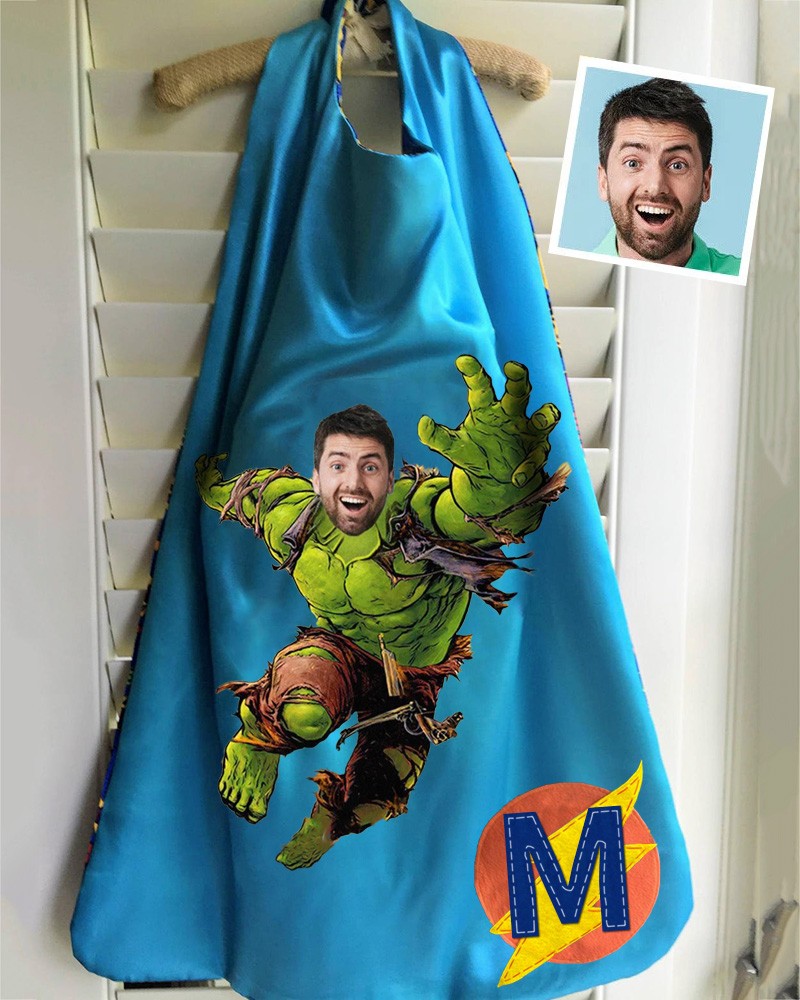 Custom Super Hero Photo Cape For Men Birthday Party Christmas Gift