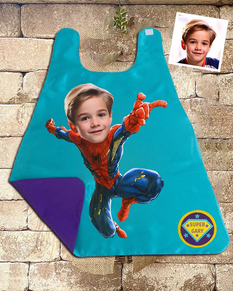 Custom Super Hero Photo Cape For Boy Birthday Party Christmas Gift