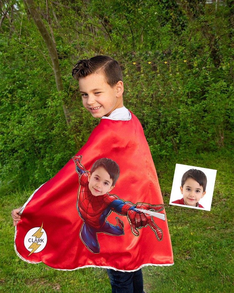 Custom Super Hero Photo Cape For Boy Birthday Party Christmas Gift