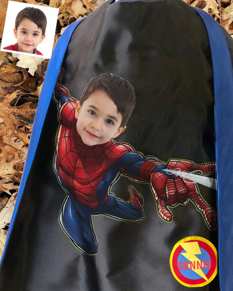 Custom Super Hero Photo Cape For Boy Birthday Party Christmas Gift