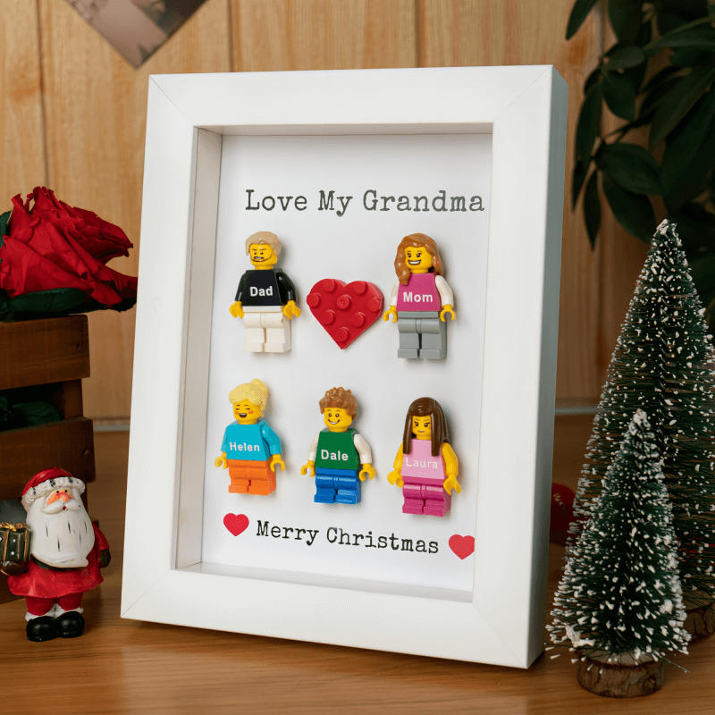 Personalised Little Family Name Figures With Frame For Christmas Gift Ideas