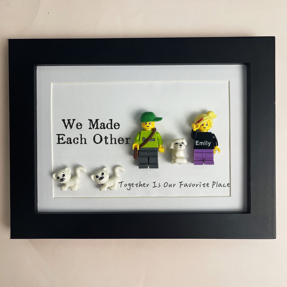 Custom Name Tiny Figure With Frame For Him Valentine's Day Gift Ideas