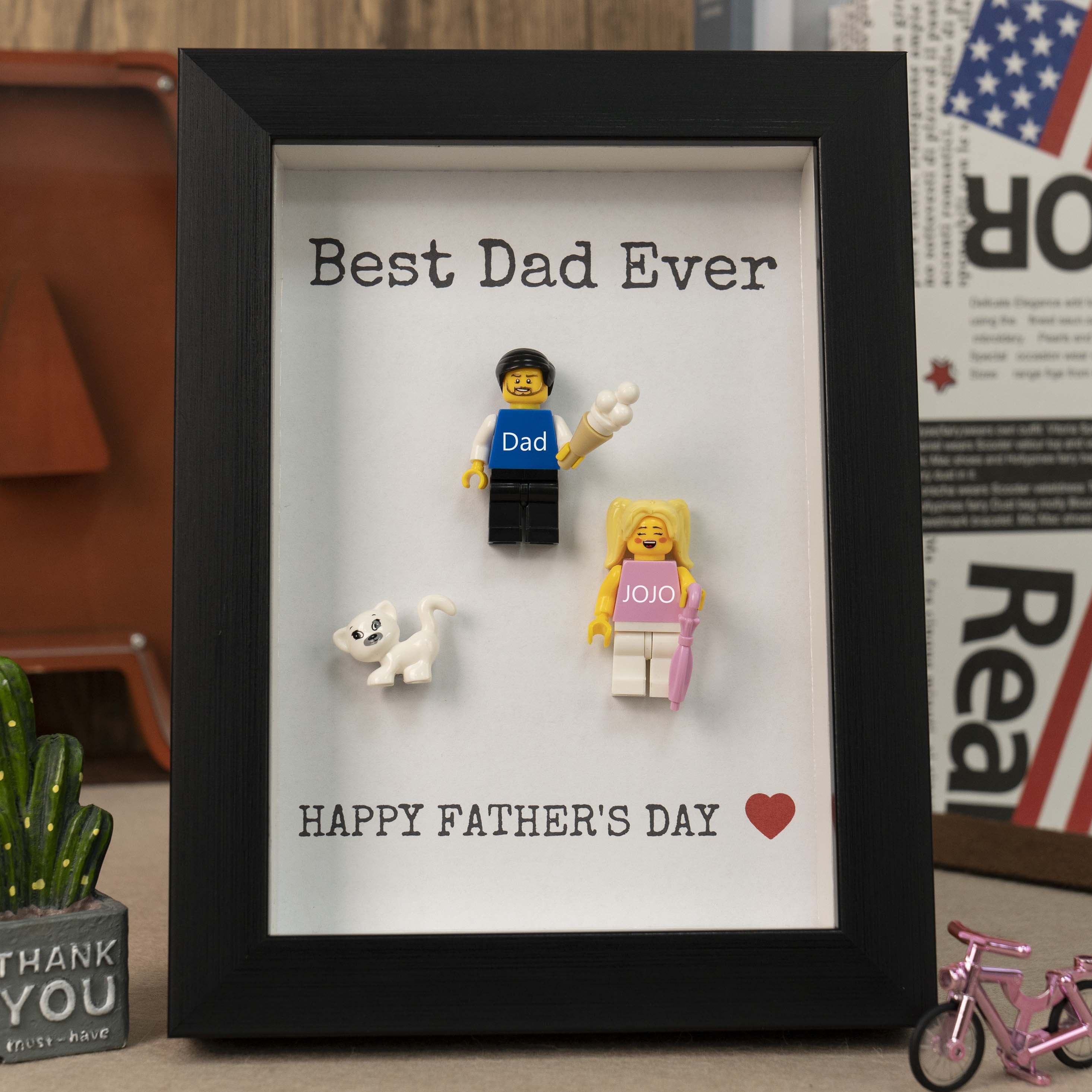 Personalized Tiny Name Figure With Frame For Father's Day Gift Ideas