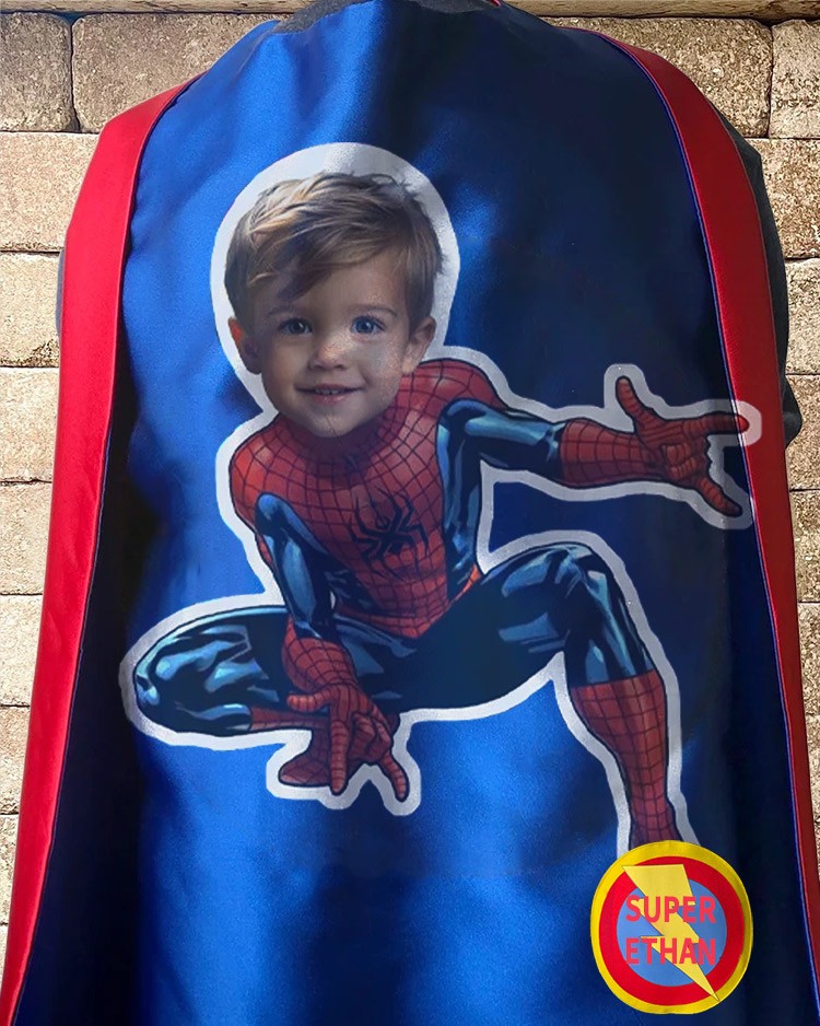 Custom Super Hero Photo Cape For Boy Birthday Party Christmas Gift