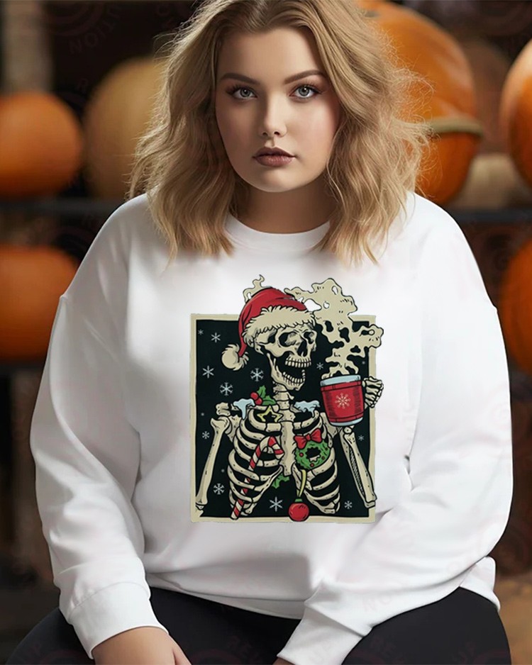 Women's Plus Size 7XL Halloween Spooky Season Sweatshirt