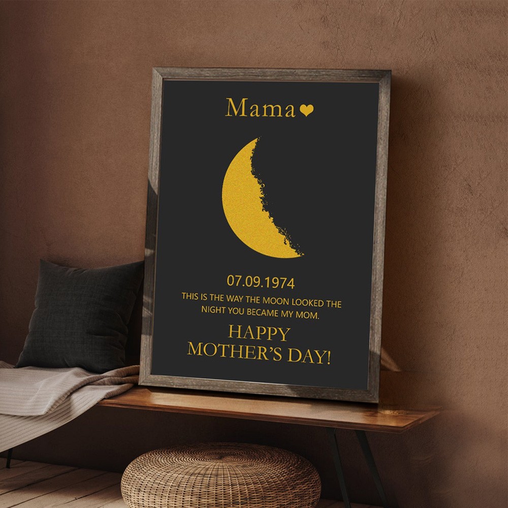 Custom Moon Phase Wooden Sign Warm Wall Art Home Decor Gift For Mother's Day