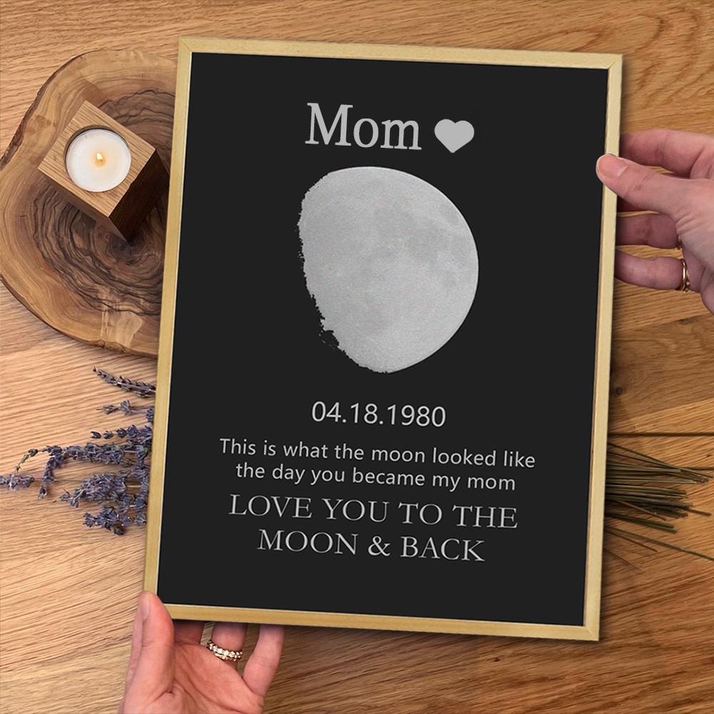 Custom Moon Phase Wooden Sign Warm Wall Art Home Decor Gift For Mother's Day