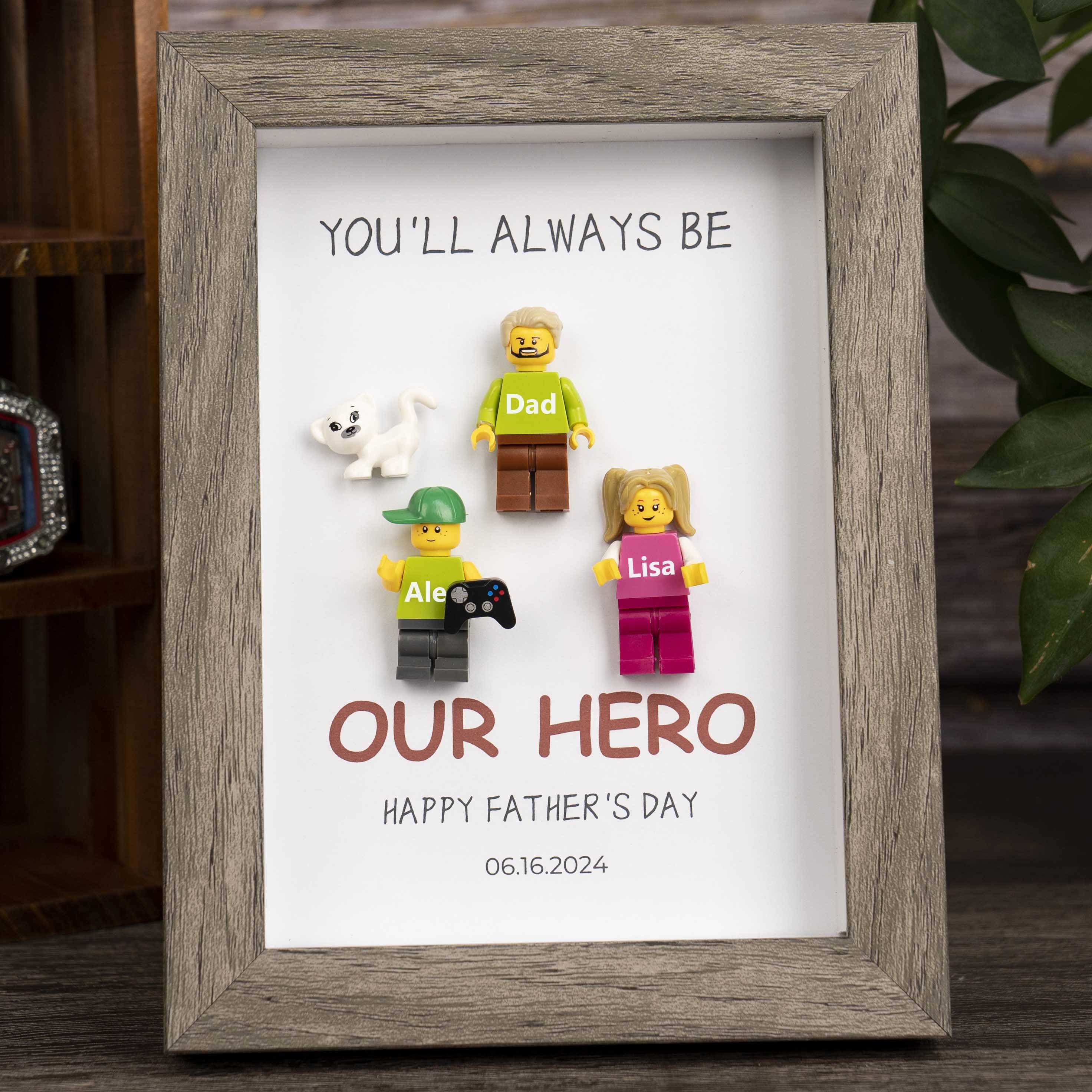 Personalized Tiny Name Figure With Frame For Father's Day Gift Ideas