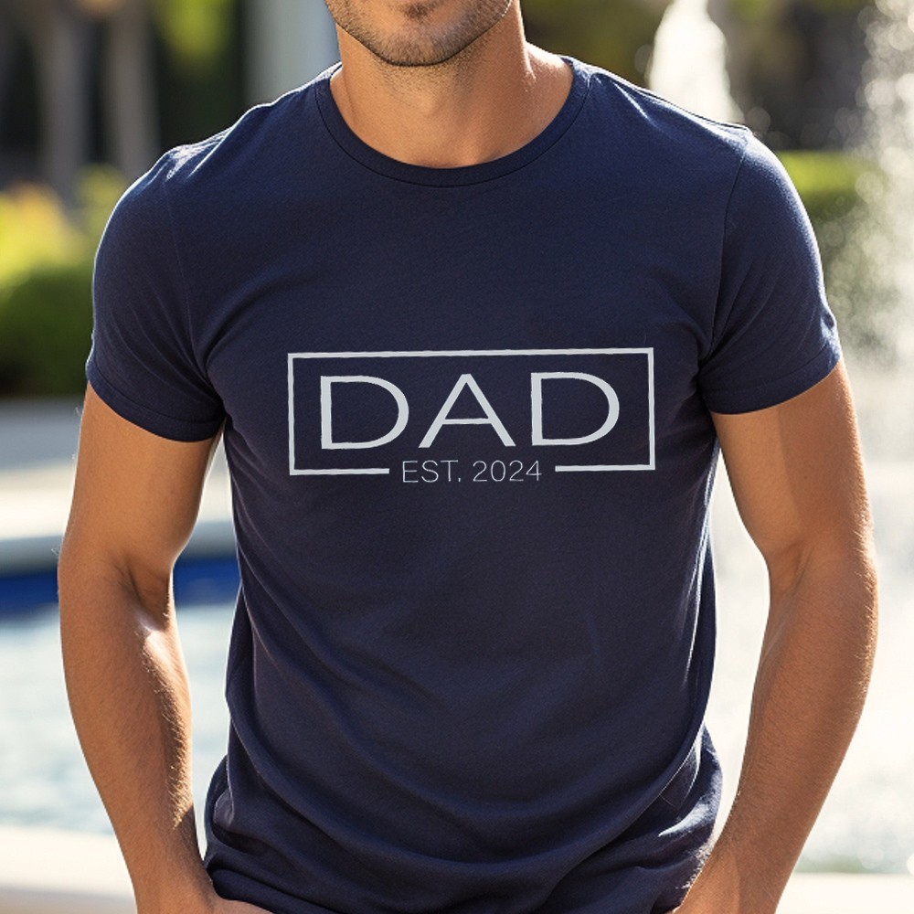 Customized DAD Shirt Hoodie with Est Date For Dad Father's Day Gift Ideas