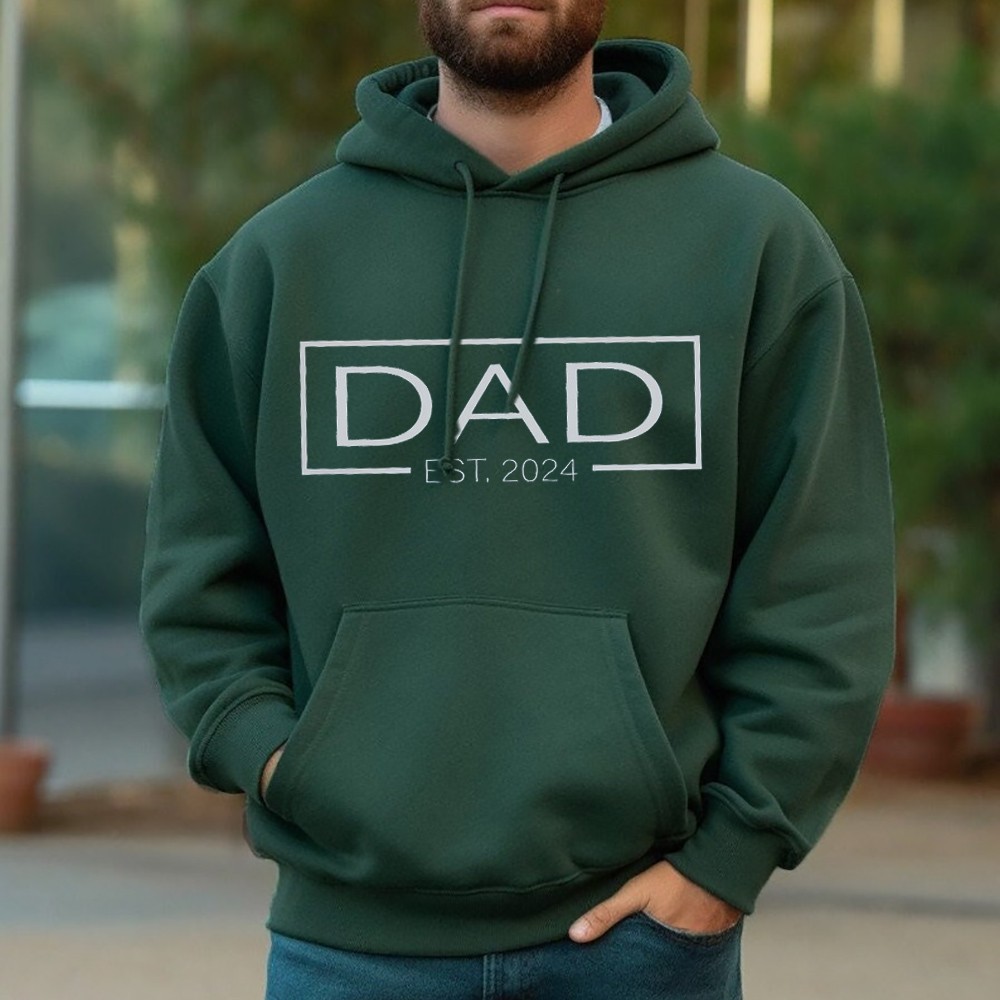 Customized DAD Hoodie Sweatshirt Shirt with Est Date For Dad Father's Day Gift Ideas