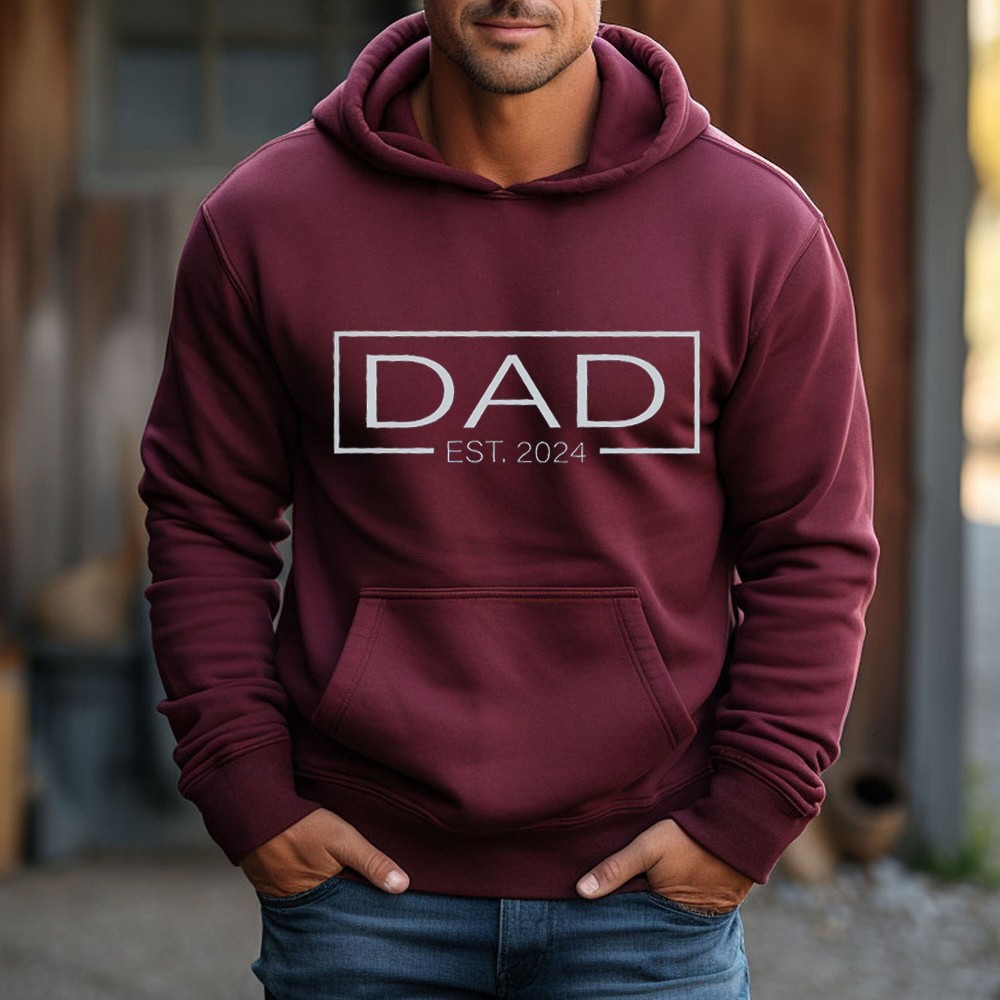 Personalised DAD Hoodie Sweatshirt Shirt with Est Date For Dad Father's Day Gift Ideas