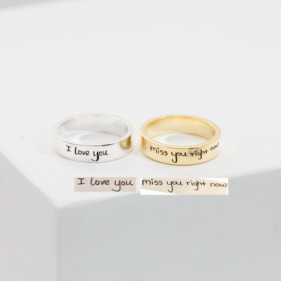 Memorial Handwriting Ring | Eternity Ring  | Unisex Ring | Personalized Handwriting Gift