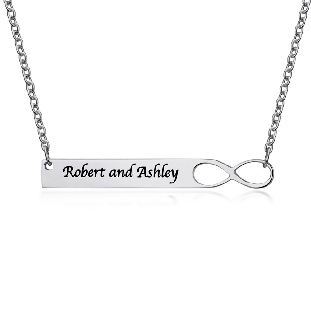 Infinity Personalized Coupon Name Necklace Bar Customized Name Necklace