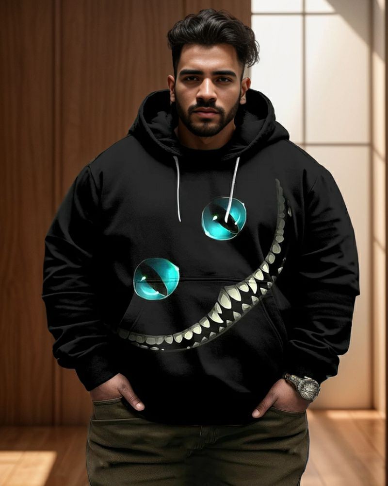 Men's Plus Size Halloween Spooky Season Zip Hoodie