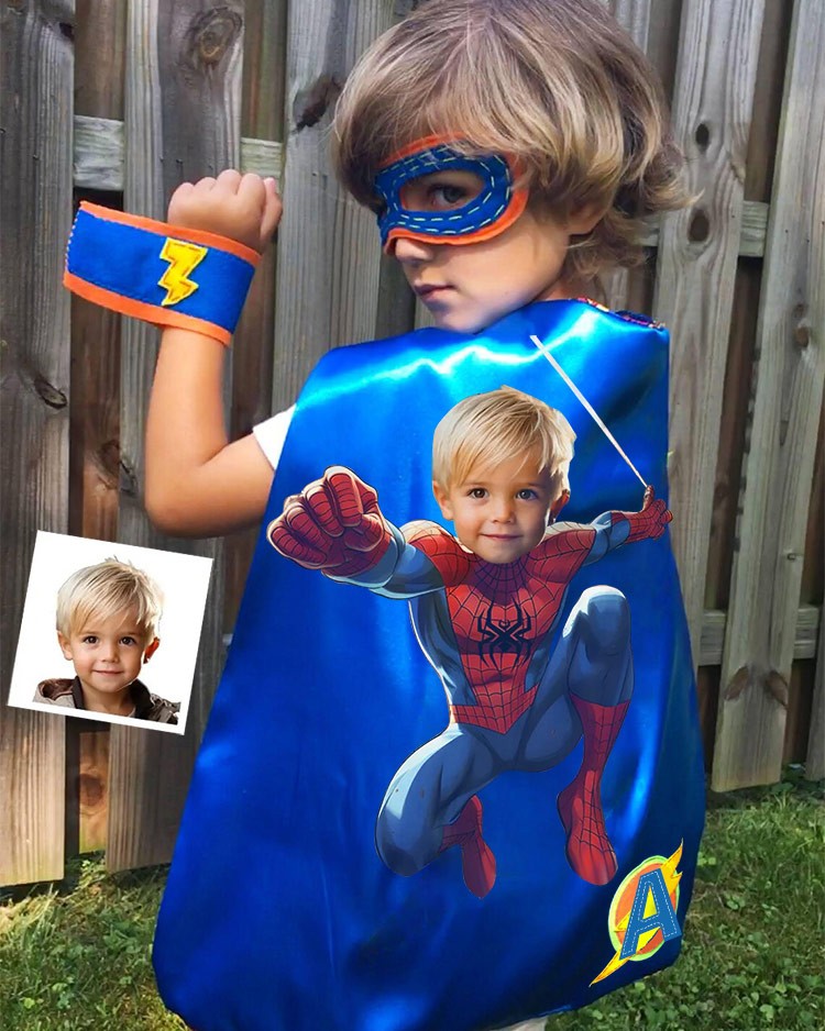 Custom Super Hero Cape For Boy Birthday Party Christmas Gift