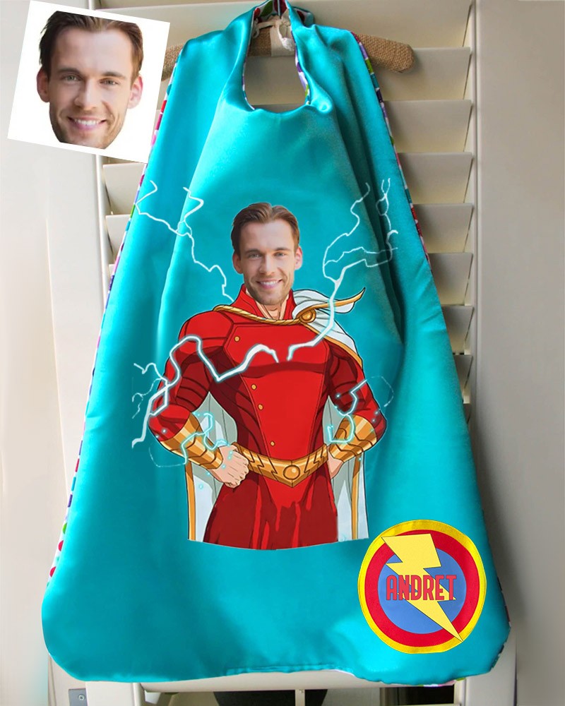 Custom Super Hero Photo Cape For Men Birthday Party Christmas Gift