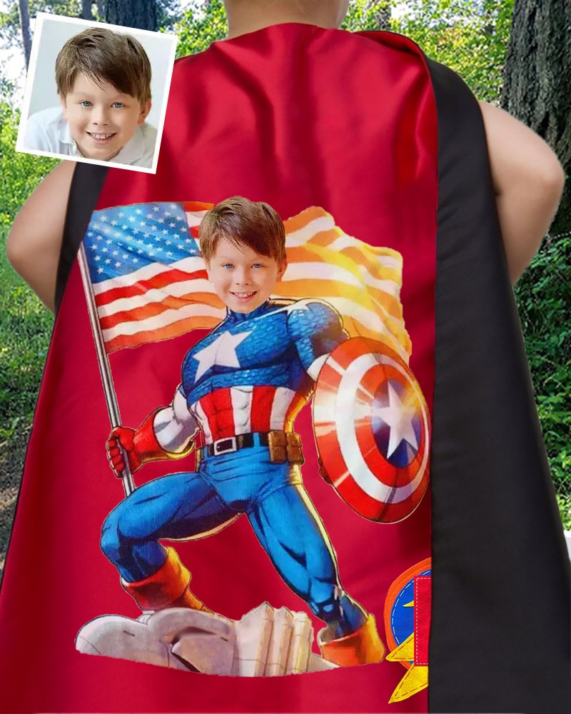 Custom Super Hero Photo Cape For Boy Birthday Party Christmas Gift