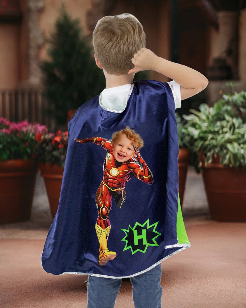 Custom Super Hero Photo Cape For Boy Birthday Party Christmas Gift