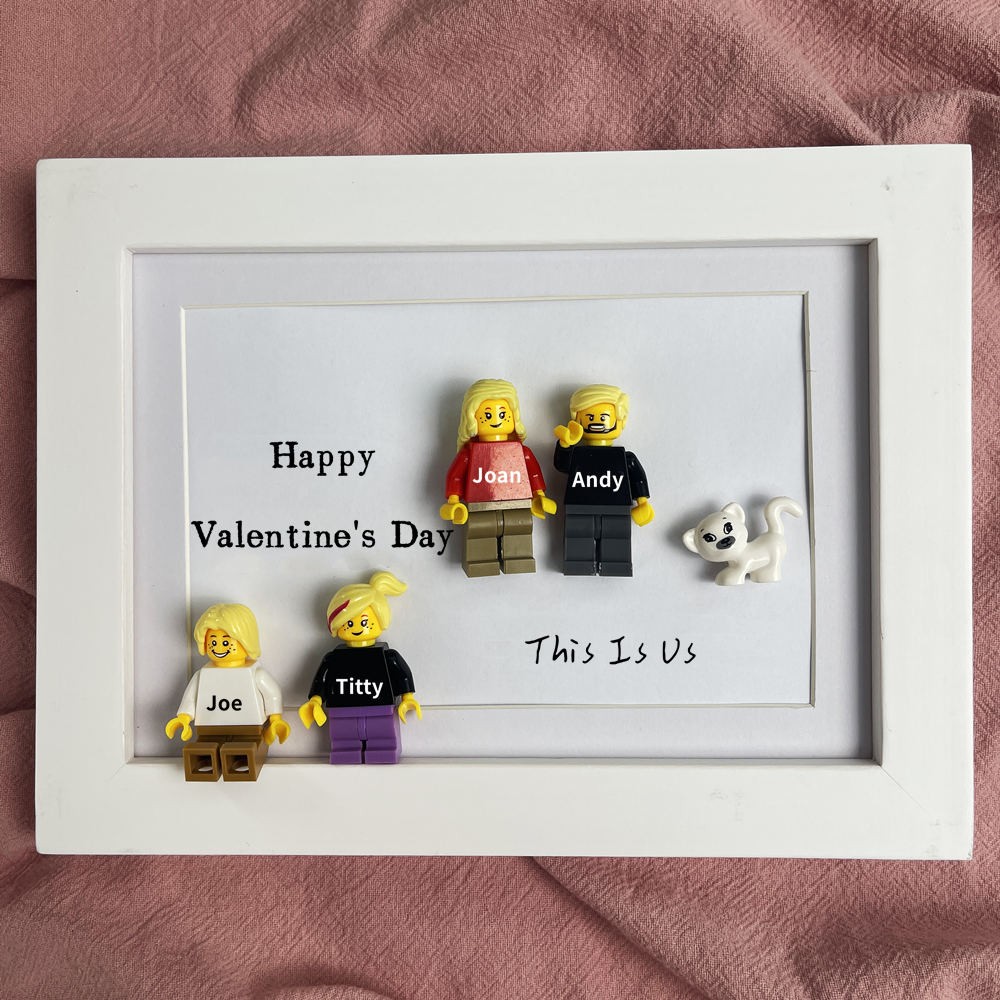 Custom Name Tiny Figure With Frame For Him Valentine's Day Gift Ideas