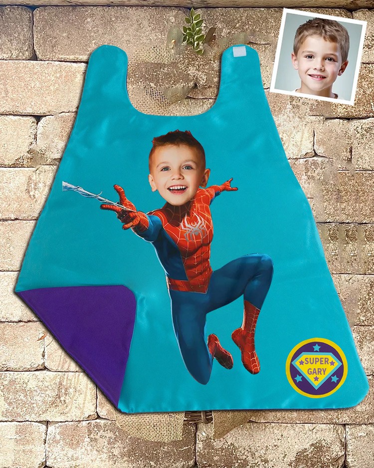 Custom Super Hero Photo Cape For Boy Birthday Party Christmas Gift