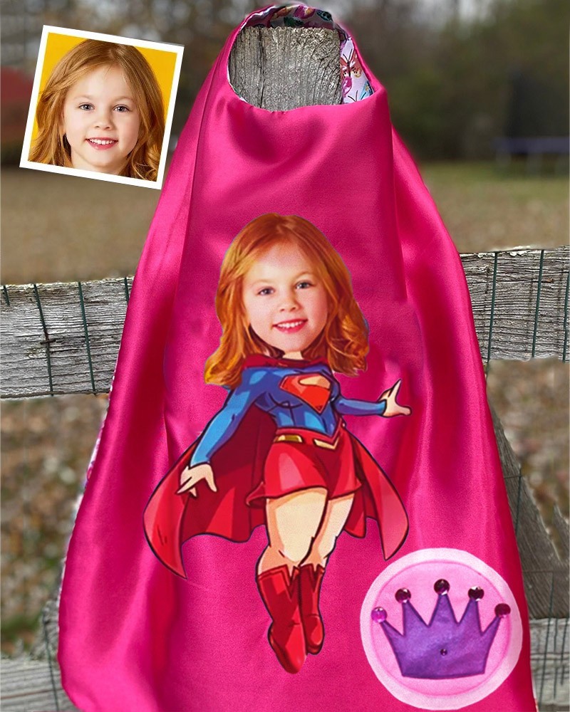 Custom Super Hero Photo Cape For Kids Birthday Party Christmas Gift