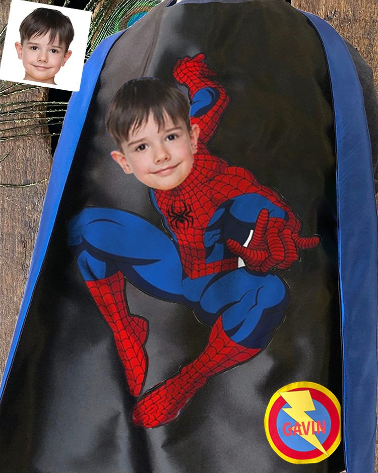 Custom Super Hero Photo Cape For Boy Birthday Party Christmas Gift