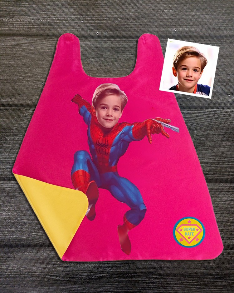 Custom Super Hero Photo Cape For Boy Birthday Party Christmas Gift