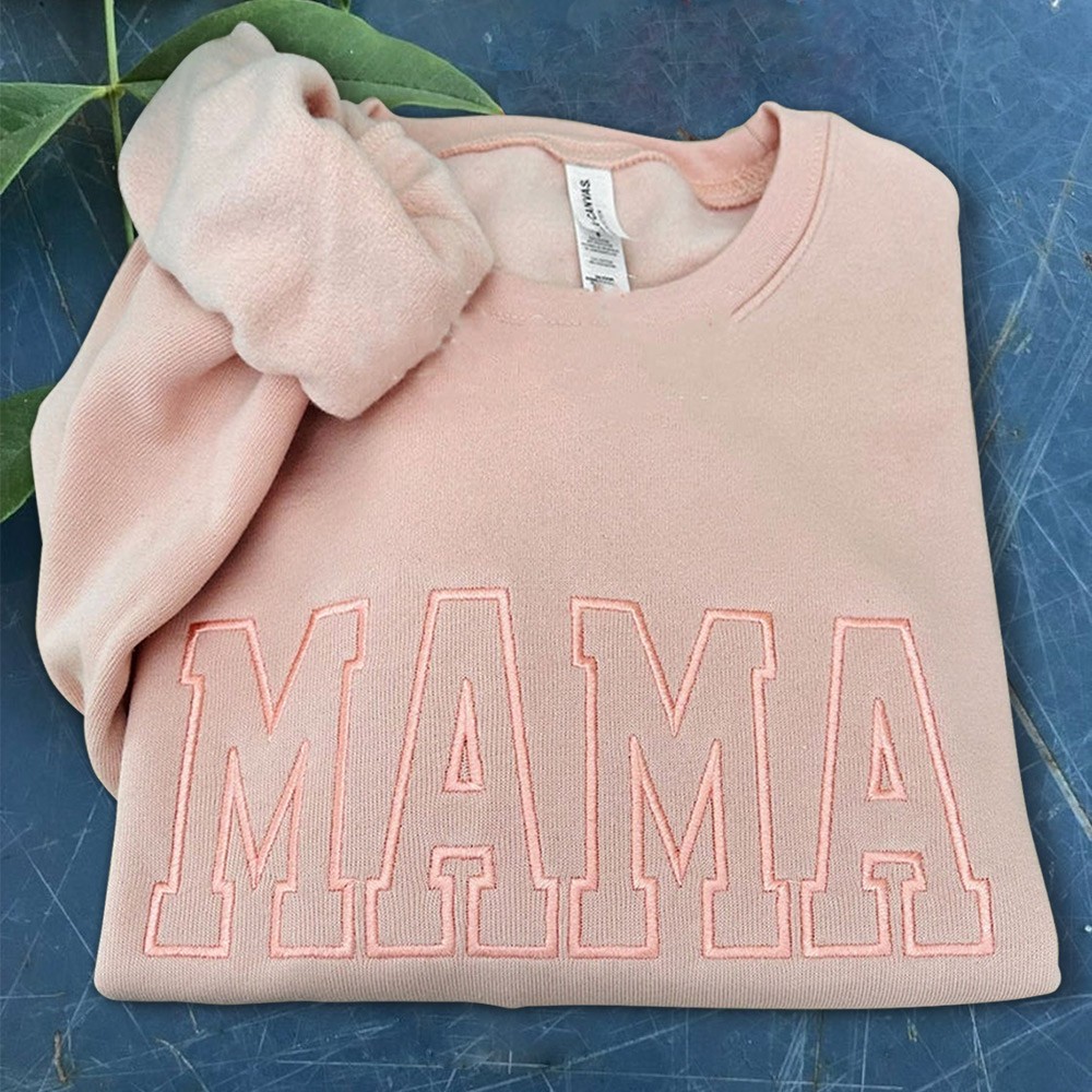 Custom Embroidered Mama Sweatshirt Hoodie with Kids Names For Mother's Day Gift Ideas