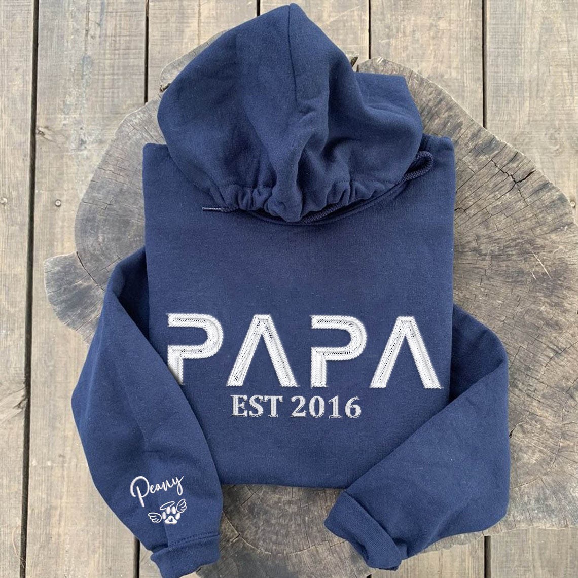 Custom Embroidered Papa Sweatshirt Hoodie with Kids Names For Father's Day Gift Ideas