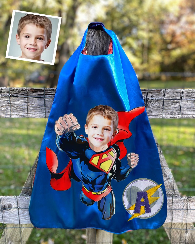 Custom Super Hero Photo Cape For Kids Birthday Party Christmas Gift