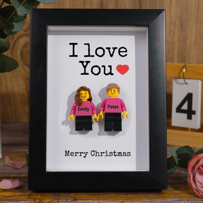 Personalised Couple Name Figures With Frame For Christmas Valentine's Day Gift Ideas