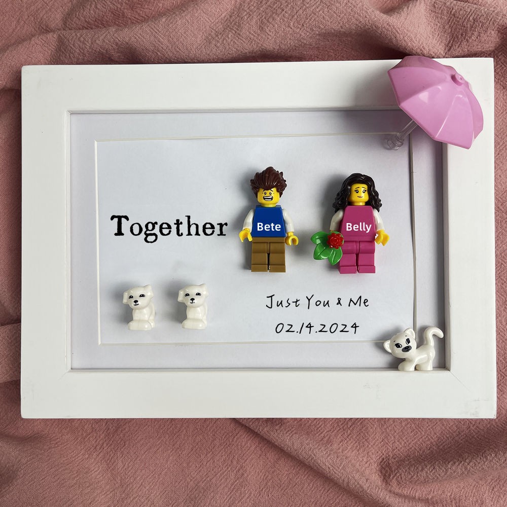 Custom Name Tiny Figure With Frame For Him Valentine's Day Gift Ideas