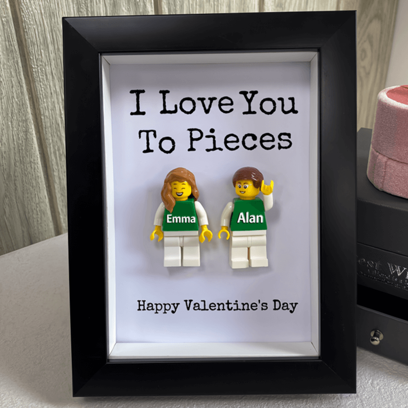 Personalised Couple Name Figures With Frame For Valentine's Day Gift Ideas