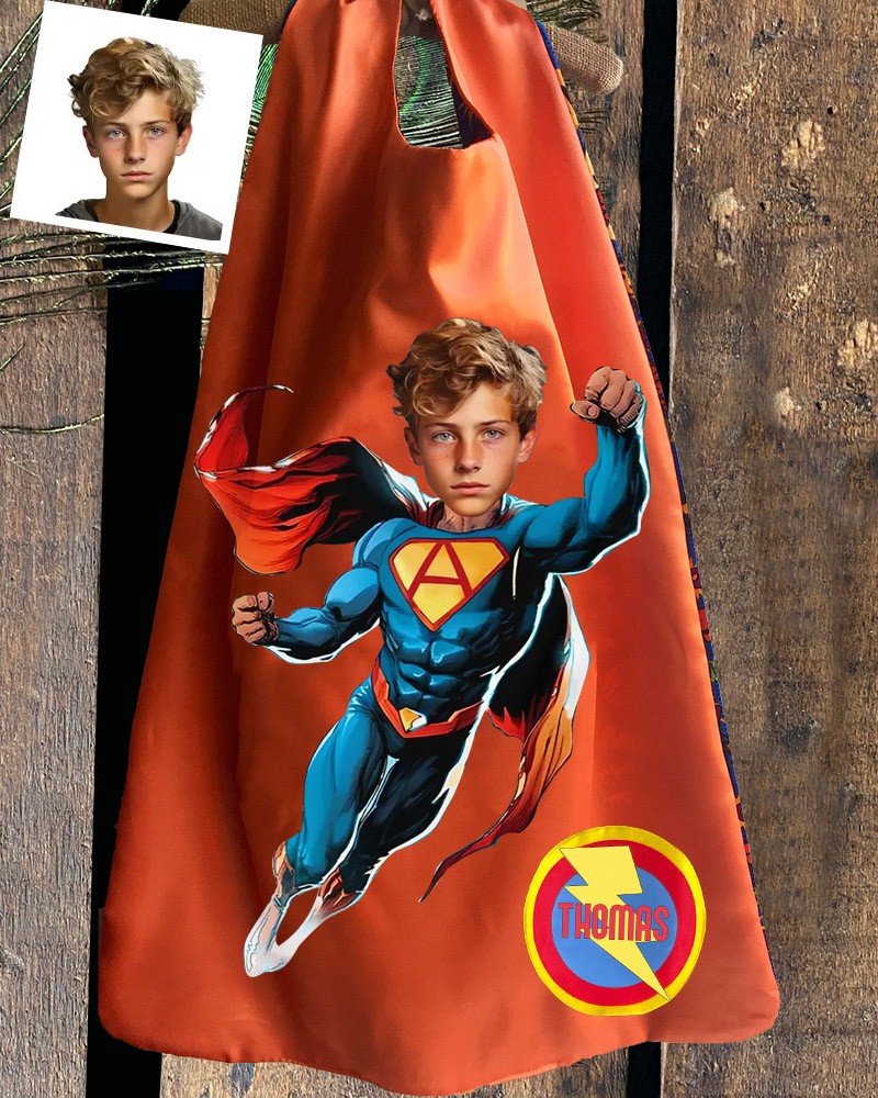 Custom Super Hero Photo Cape For Kids Birthday Party Christmas Gift