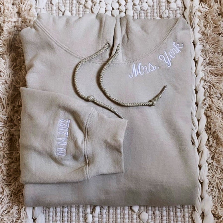 Custom Mama Embroidered Sweatshirt Hoodie with Kids Names For Mother's Day Gift Ideas